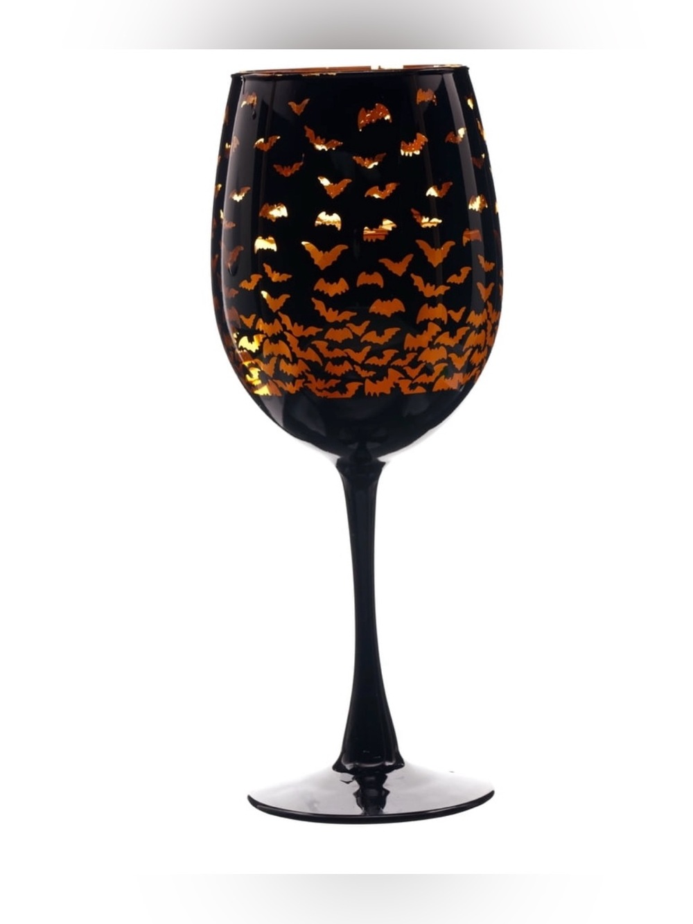 Halloween Bats & Pumpkins Two Tone Wine Glass - Set of 2 - Picture 4 of 7